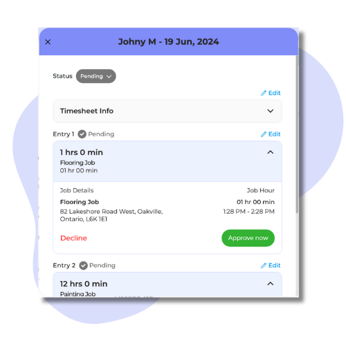 Approve Timesheet Hours